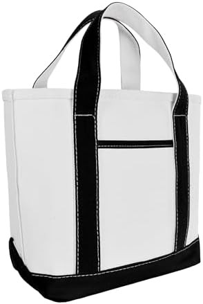 DALIX 14" Mini Small Cotton Canvas Party Favor Wedding Gift Tote Bag in Black | Amazon (US)