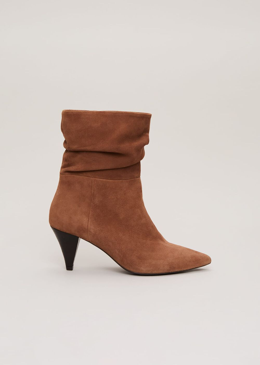 Brown Suede Cone Heel Western Boot | Phase Eight UK | | Phase Eight