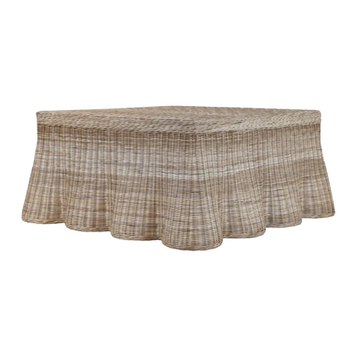 Harvested Rattan Scalloped Square Coffee Table | The Well Appointed House, LLC