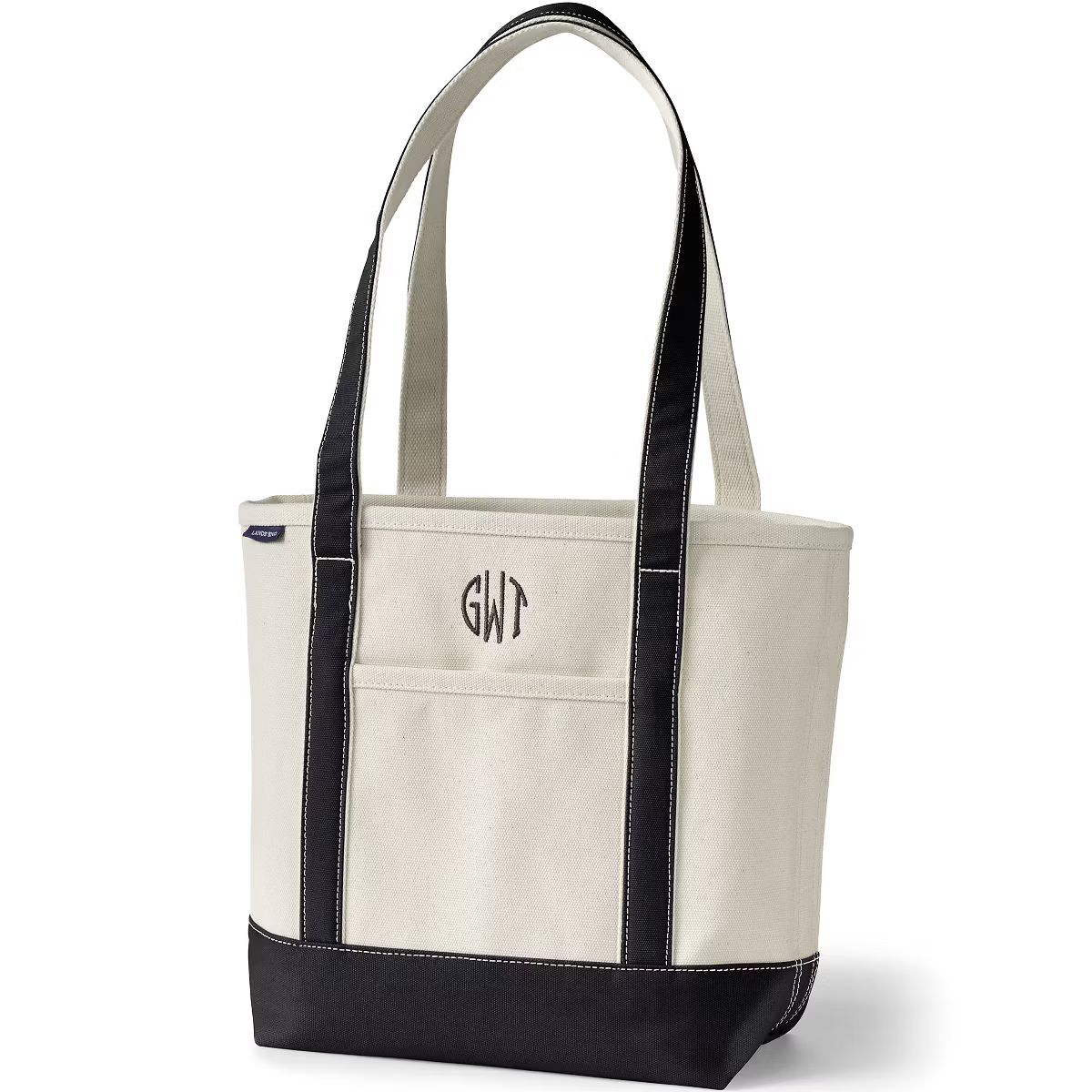 Lands' End Open Top Long Handle Canvas Tote Bag | Target