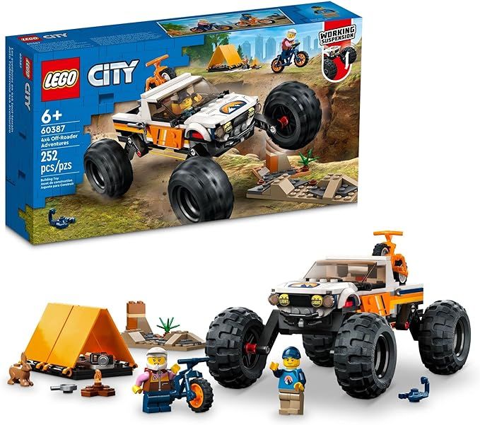 LEGO City 4x4 Off-Roader Adventures 60387 Building Toy - Camping Set Including Monster Truck Styl... | Amazon (US)