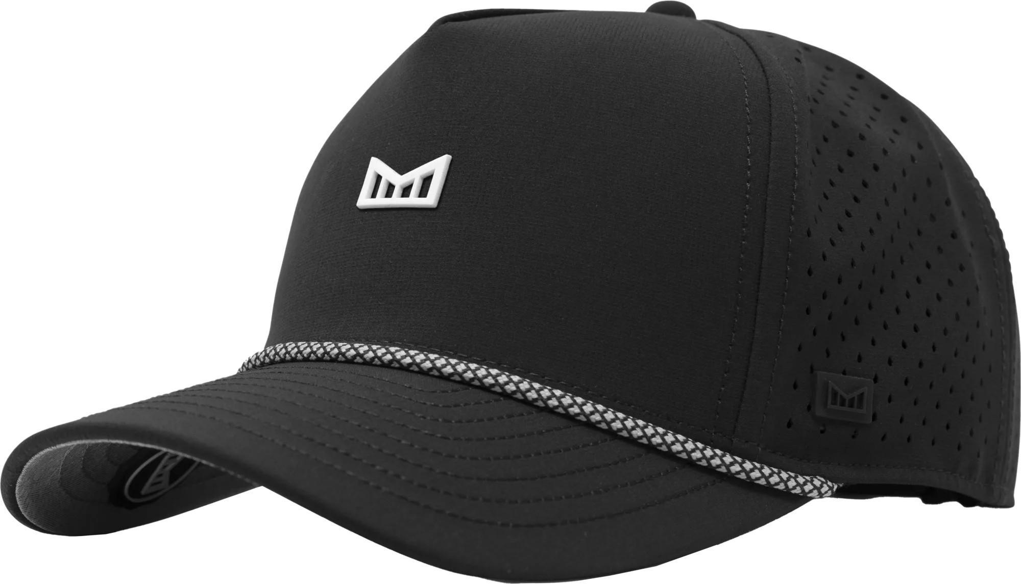 melin Adult Odysea Rope Bulls Icon Hydro Performance Snapback Hat, Men's, Medium/Large, Black | Golf Galaxy