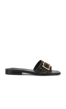Schutz Wavy Flat Sandal in Black from Revolve.com | Revolve Clothing (Global)
