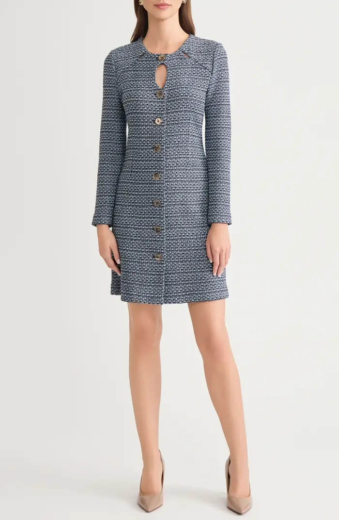 x Lani Lynn Keyhole Cutout Tweed Knit Minidress | Nordstrom