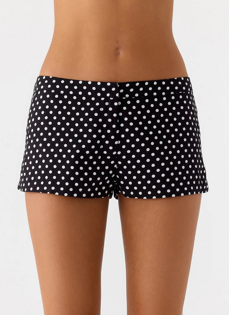 Coastline Mini Shorts - Black Polkadot | Peppermayo (Global)