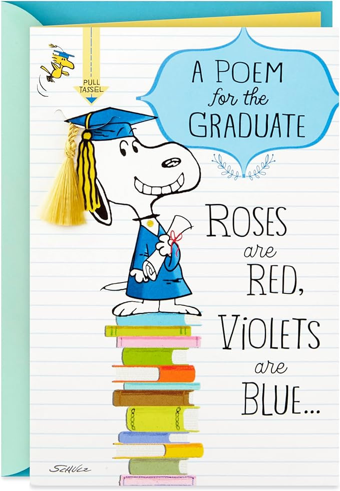 Hallmark Peanuts Graduation Card with Sound (Snoopy, Cap and Gown) for High School, Kindergarten,... | Amazon (US)