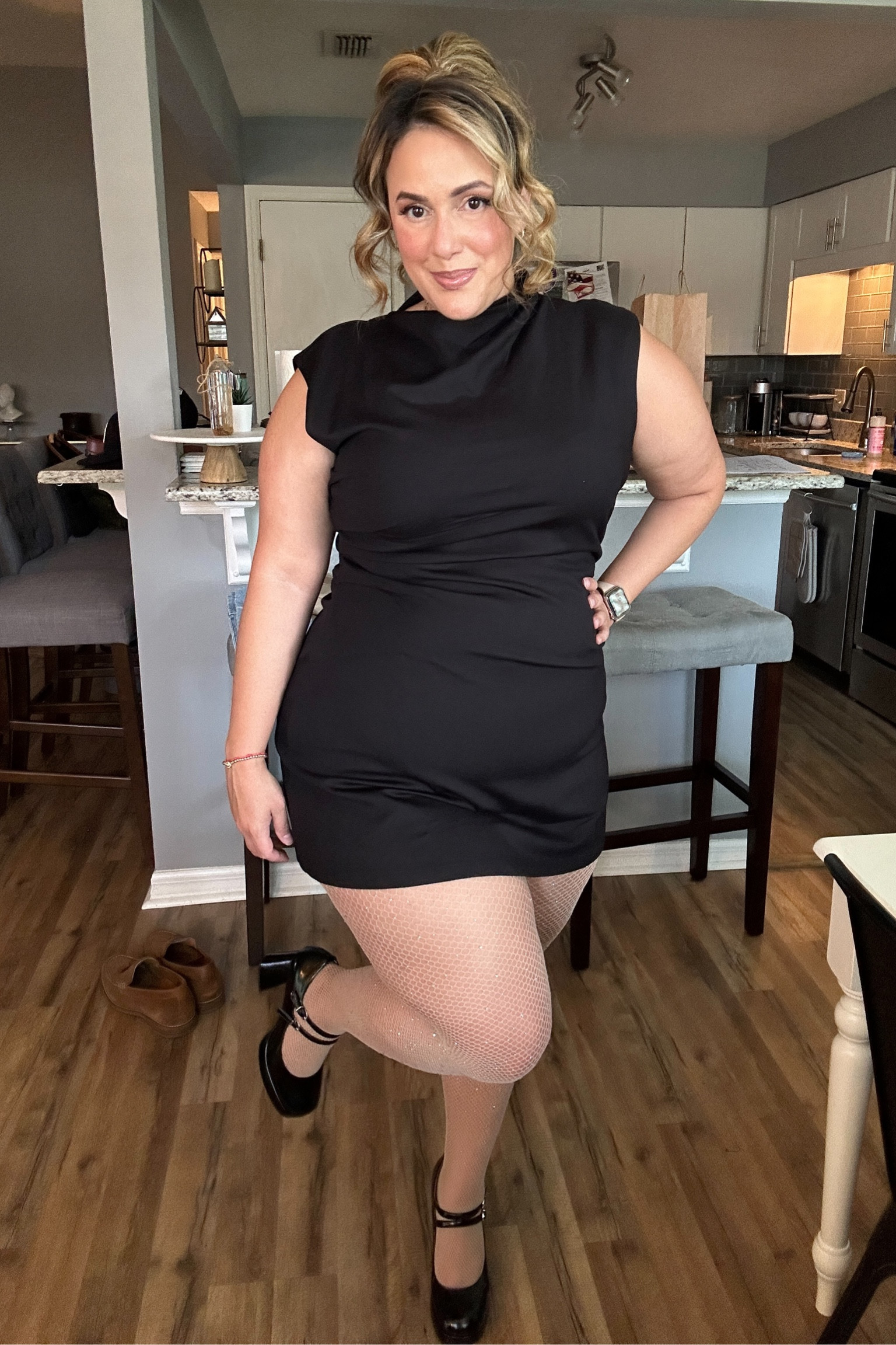 Asymmetrical little black dress for any special occasion! Bridal shower, girls night, date night, dinner with friends, like take this bad boy for a spin! 🖤😜 these double strap Mary Jane pumps were soooo comfy!! & the rhinestone stockings = cherry on the top. 

Wearing XL
I’m 5’4, size 14

#LTKmidsize #LTKcurves #LTKstyletip