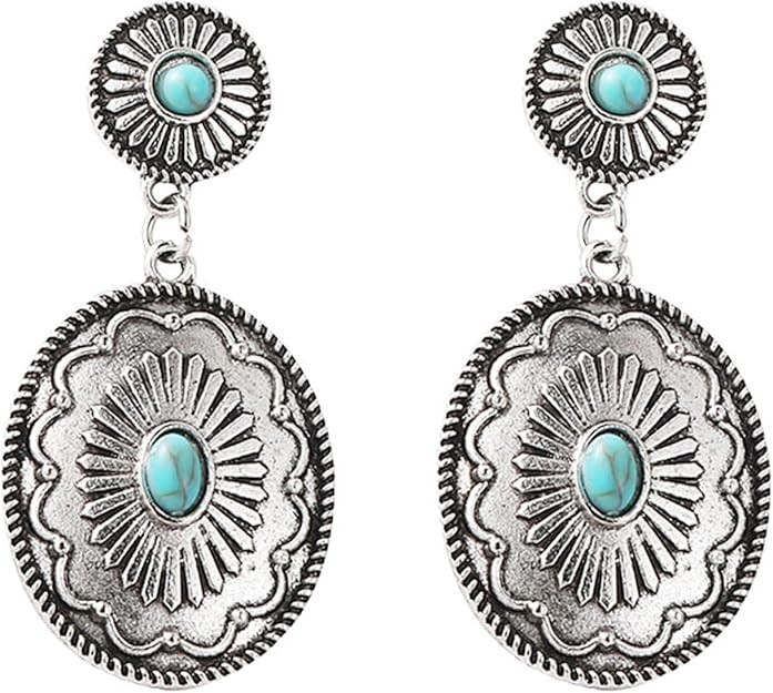 Handmade Turquoise Earrings for Women Delicate Vintage Bohemian Tribal Ethnic Beaded Western Azte... | Amazon (US)