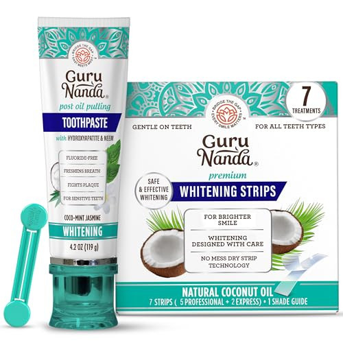 GuruNanda Whitening Duo – Hydroxyapatite Toothpaste & 7-Day Whitening Strips for a Brighter Smile & Stronger Teeth | Amazon (US)