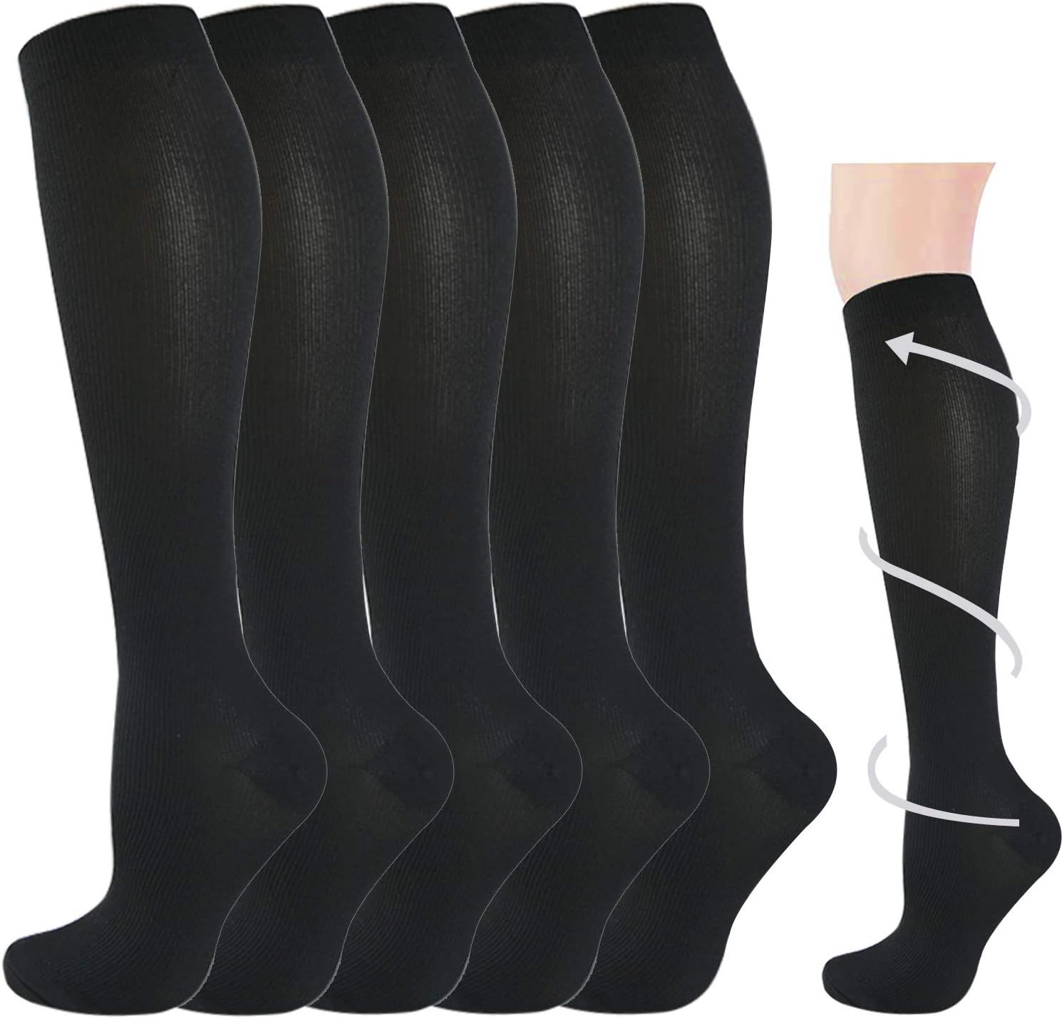 Hi Clasmix Graduated Medical Compression Socks for Women&Men Circulation Recovery-Knee High Suppo... | Amazon (US)
