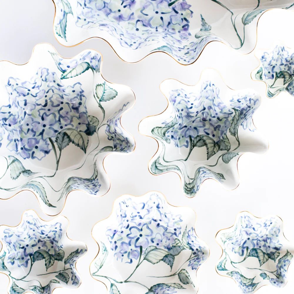Blue Hydrangea Abstract Bowl | Susan Gordon Pottery