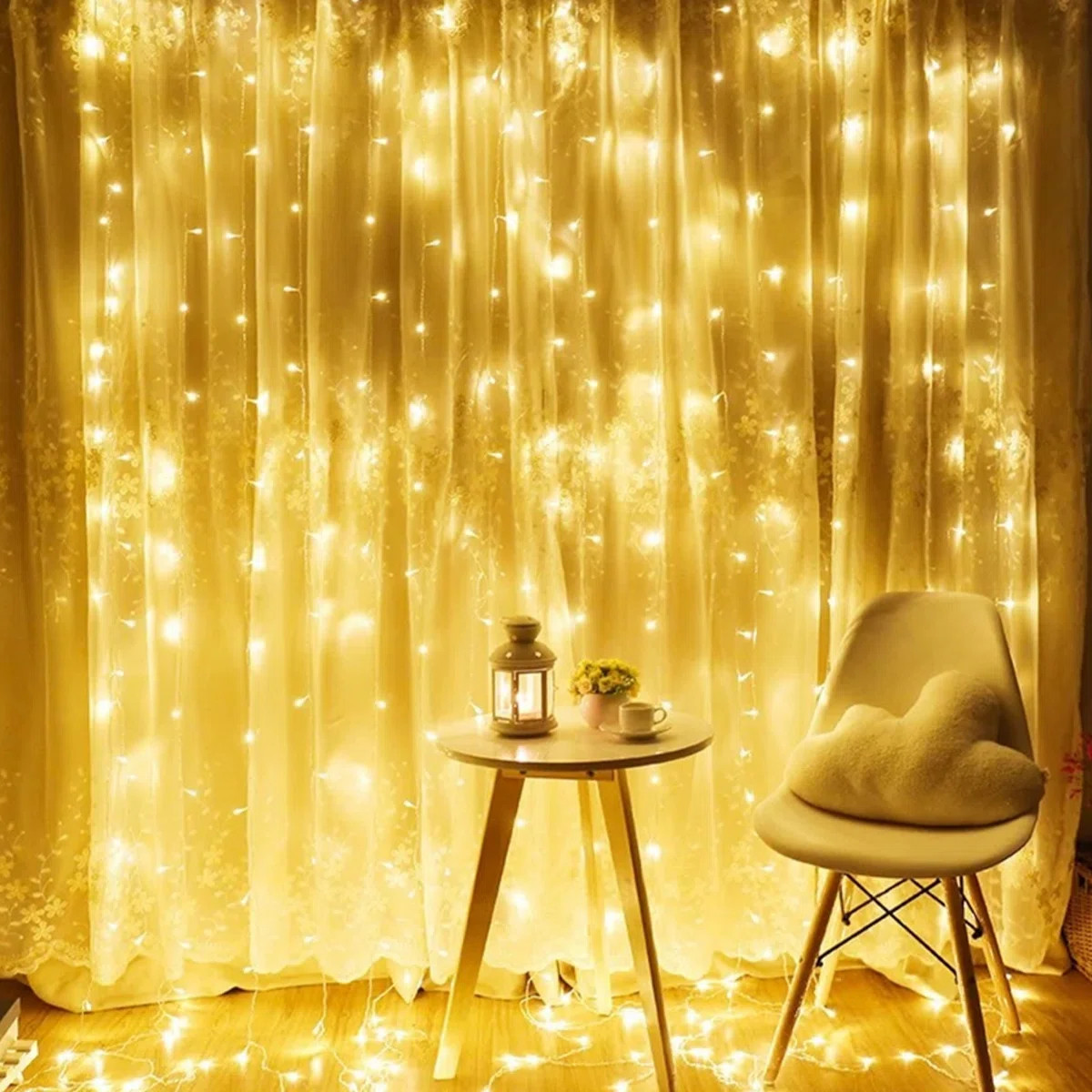Vanbuskirk 9.8ft x 9.8ft LED String Light, Plug-in Curtain Fairy Light | Wayfair North America