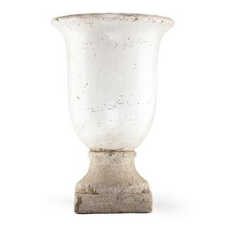 Zentique Stoneware Distressed White Large Decorative Vase 5624L | The Home Depot