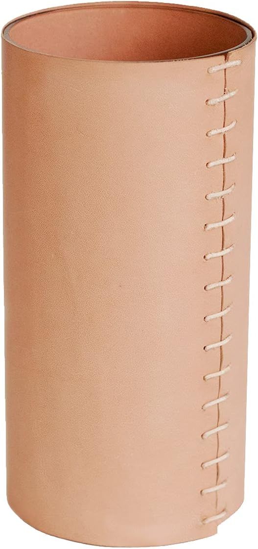 Glimpse & Hollow Leather Vase - Modern Vase, Blush Tan | Flower Vase, Decorative Vase Gift | Neut... | Amazon (US)