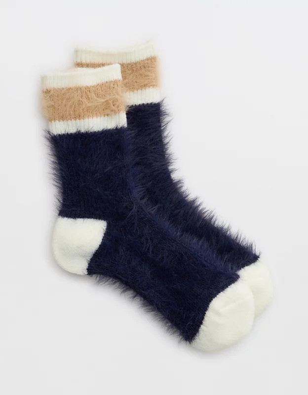Aerie Multi Fuzzy Crew Socks | Aerie