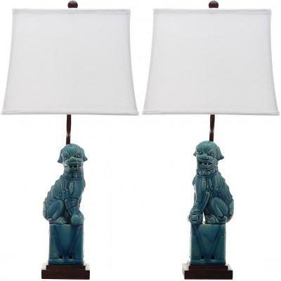Foo Dog Table Lamp (Set of 2) - 28.5" Height - LIT4137 - Blue - Safavieh | Target