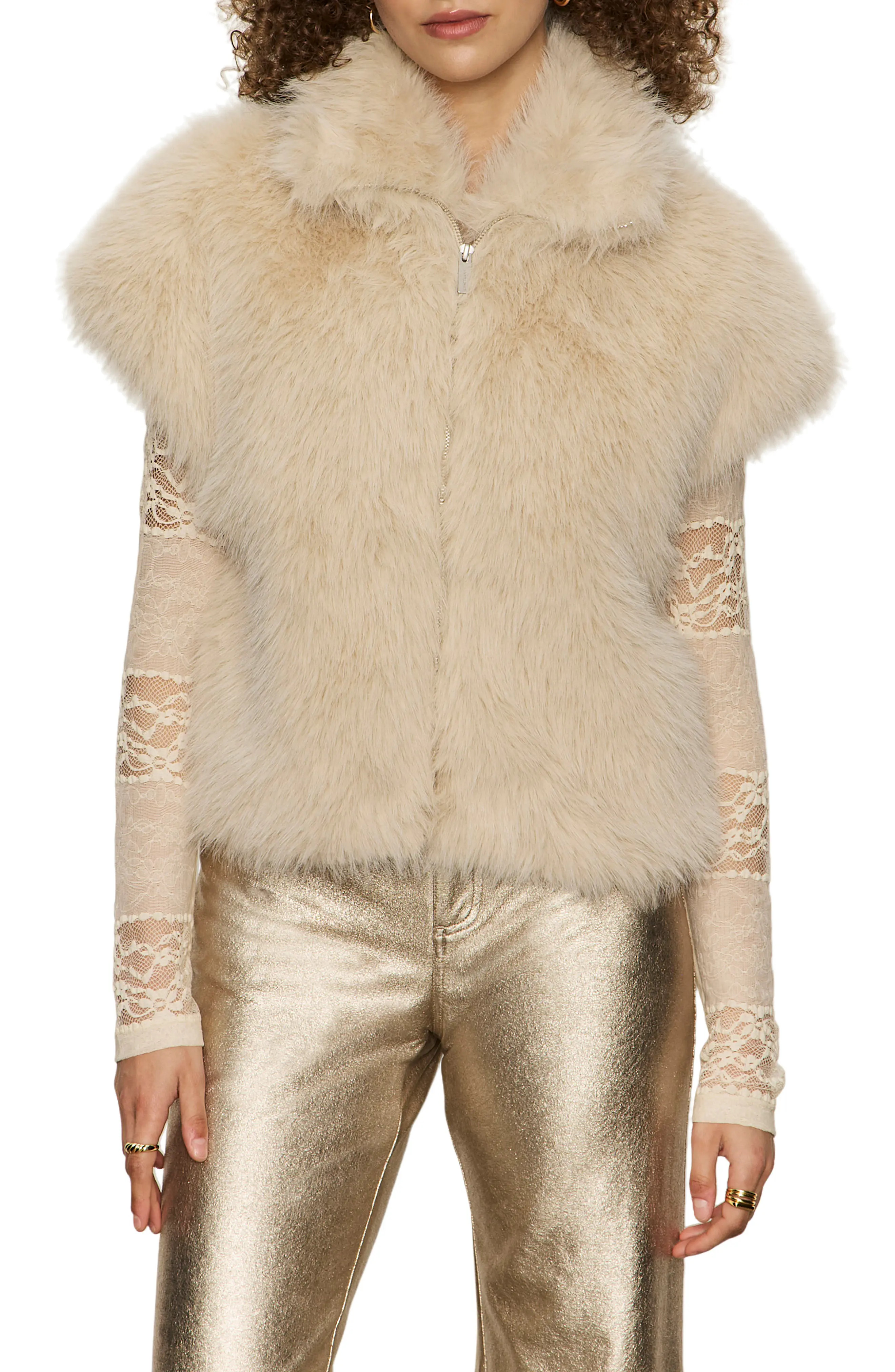 Sanctuary Silky Faux Fur Vest (Women) | Nordstrom | Nordstrom