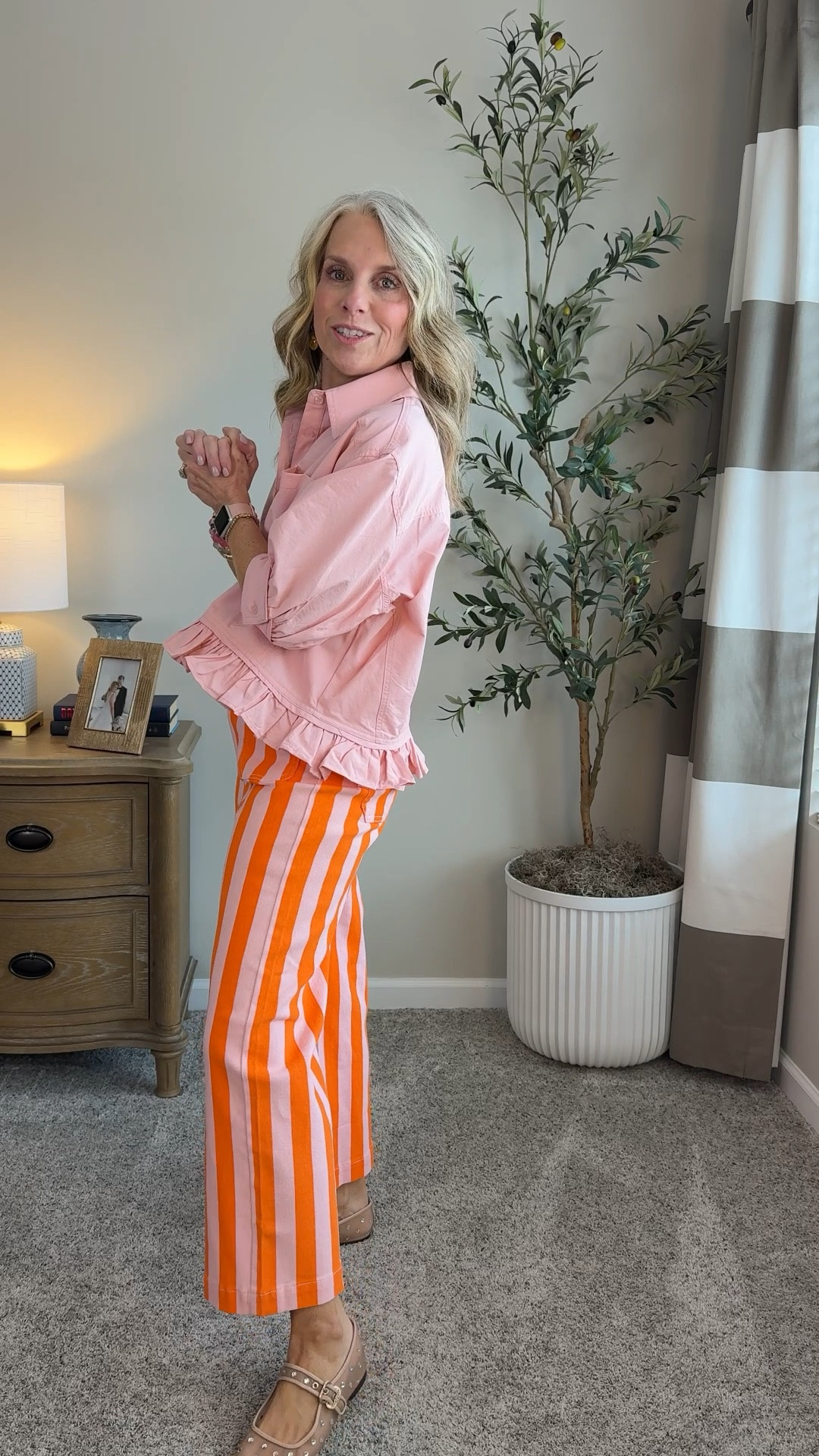 Cutest spring look Wearing 4 pants and small

#LTKFestival #LTKOver40 #LTKootd