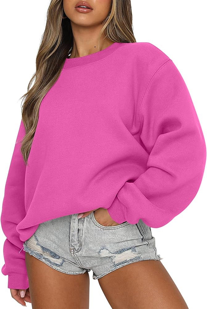 ANRABESS Womens Sweatshirts Crewneck Fleece Oversized Pullover Sweater Spring Winter Cute Tops Te... | Amazon (US)