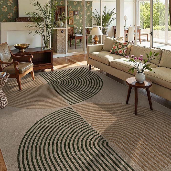 Lahome Enfys Modern Rainbow Easy Jute Rug, 8x10 Living Room Rug Indoor Outdoor Patio Farmhouse La... | Amazon (US)