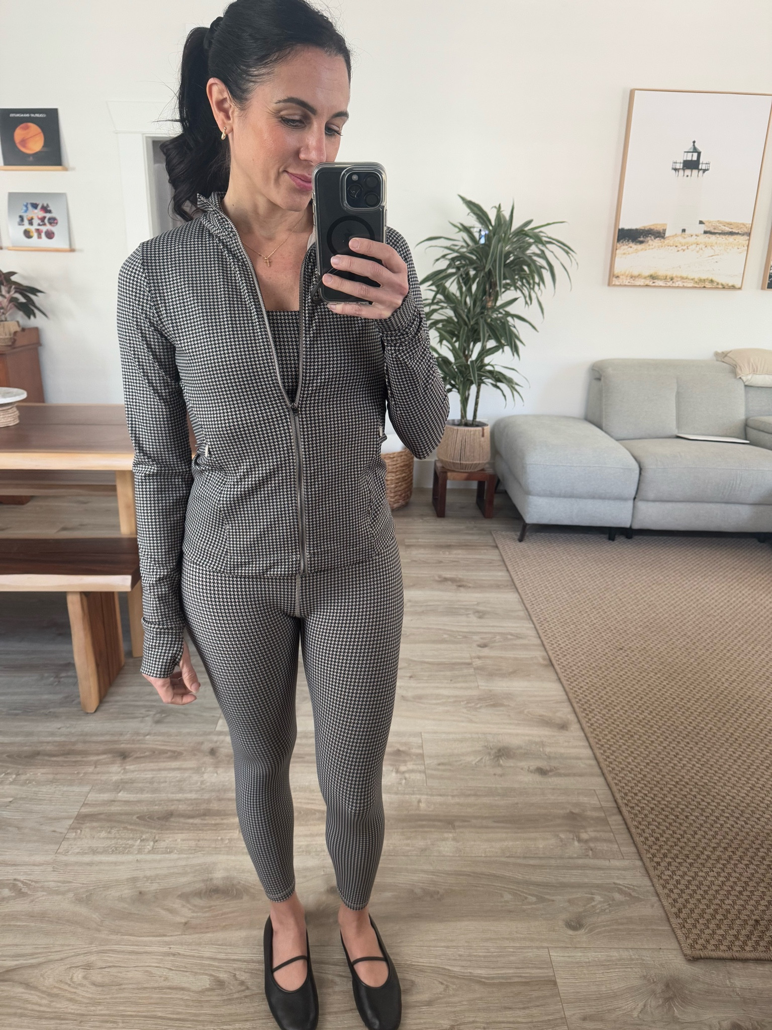 Training for the Chicago marathon in Florida and needed some cold weather running gear! This 3 piece matching set from Abercrombie in Houndstooth is comfy for training AND lounging.

#LTKFindsUnder100 #LTKSaleAlert #LTKActive