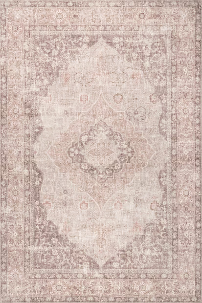 Beige Gianna Blossom Washable Area Rug | Rugs USA