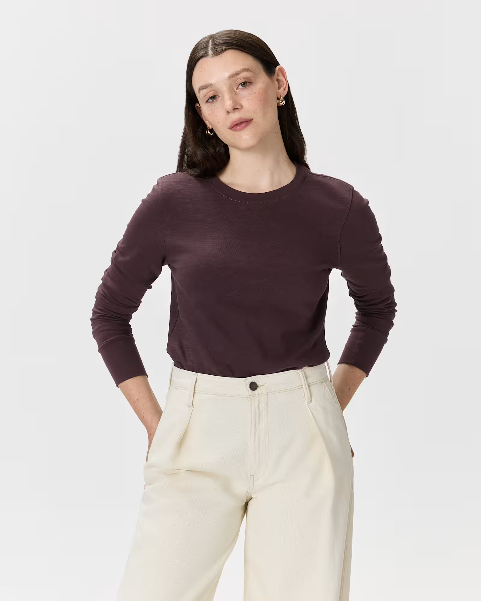 100% Organic Cotton Slub Long Sleeve Tee | Quince