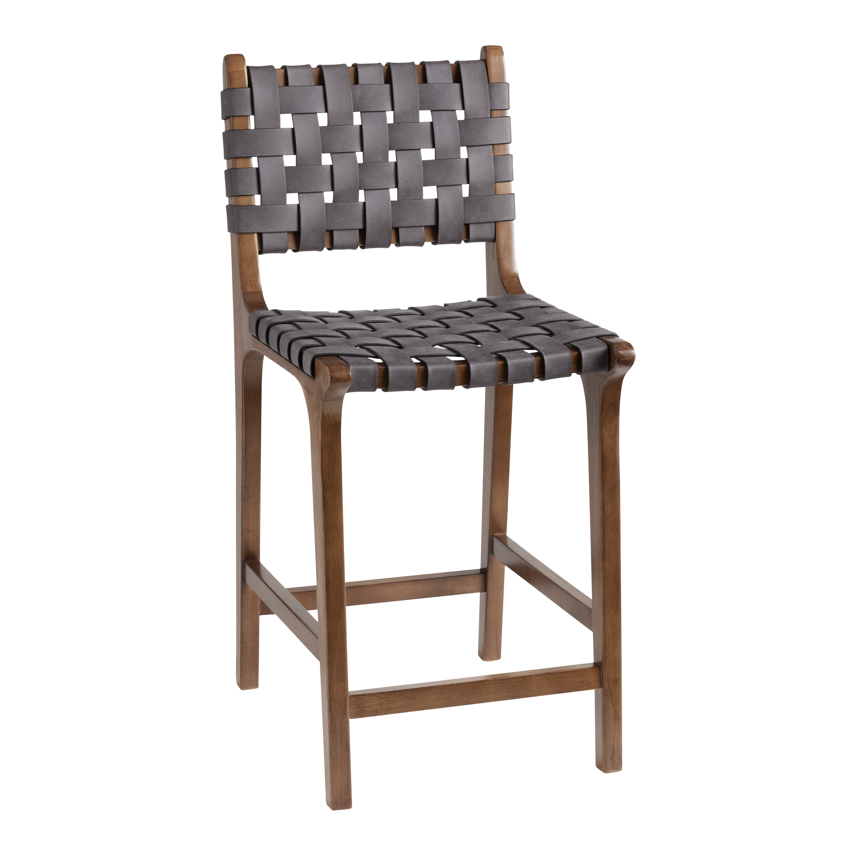 Giovana Gray Faux Suede Strap Counter Stool Set of 2 - World Market | World Market