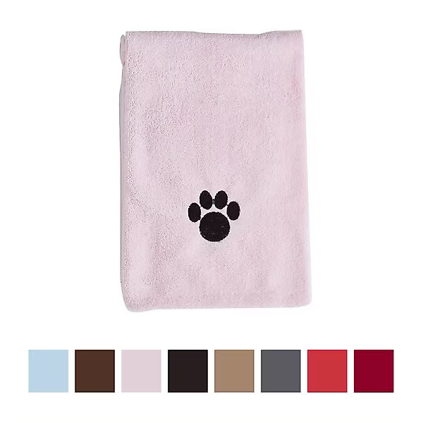 Bone Dry Embroidered Paw Print Microfiber Bath Towel | Chewy.com