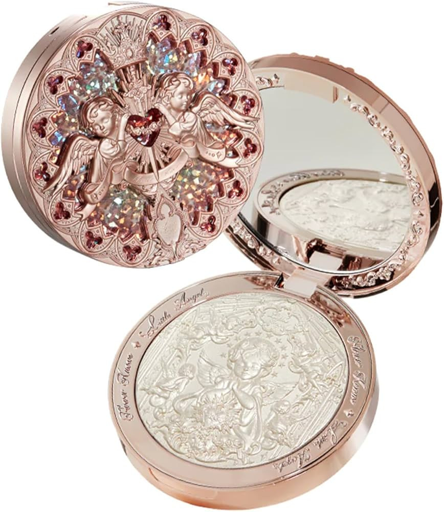 Flower Knows Little Angel Embossed Highlighter - Moonlight White Highlighter Powder,Long-Lasting ... | Amazon (US)