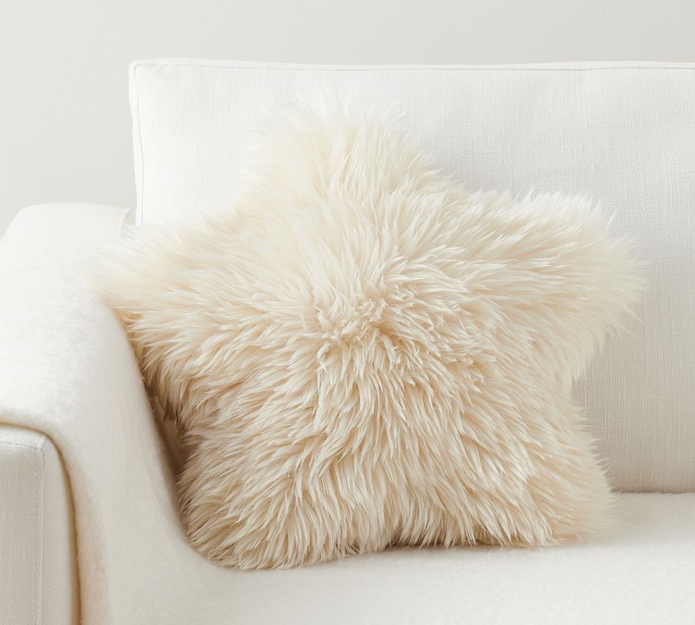 Luxe Faux Fur Star Shaped Pillow | Pottery Barn (US)