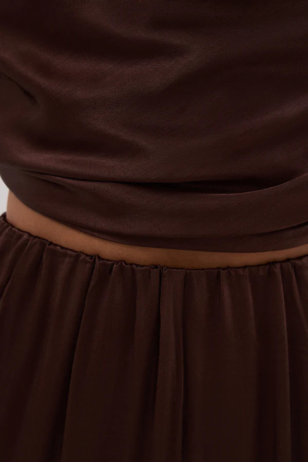 MONICA BITTER CHOC SATIN PANT | DISSH