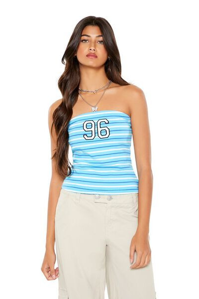 Rib-Knit Striped 96 Tube Top | Forever 21
