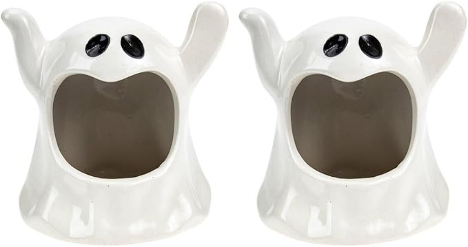 VALICLUD 2pcs Ghost Tealight Holder Halloween Ghost Candle Holder Halloween Ghost Shape Candlesti... | Amazon (US)