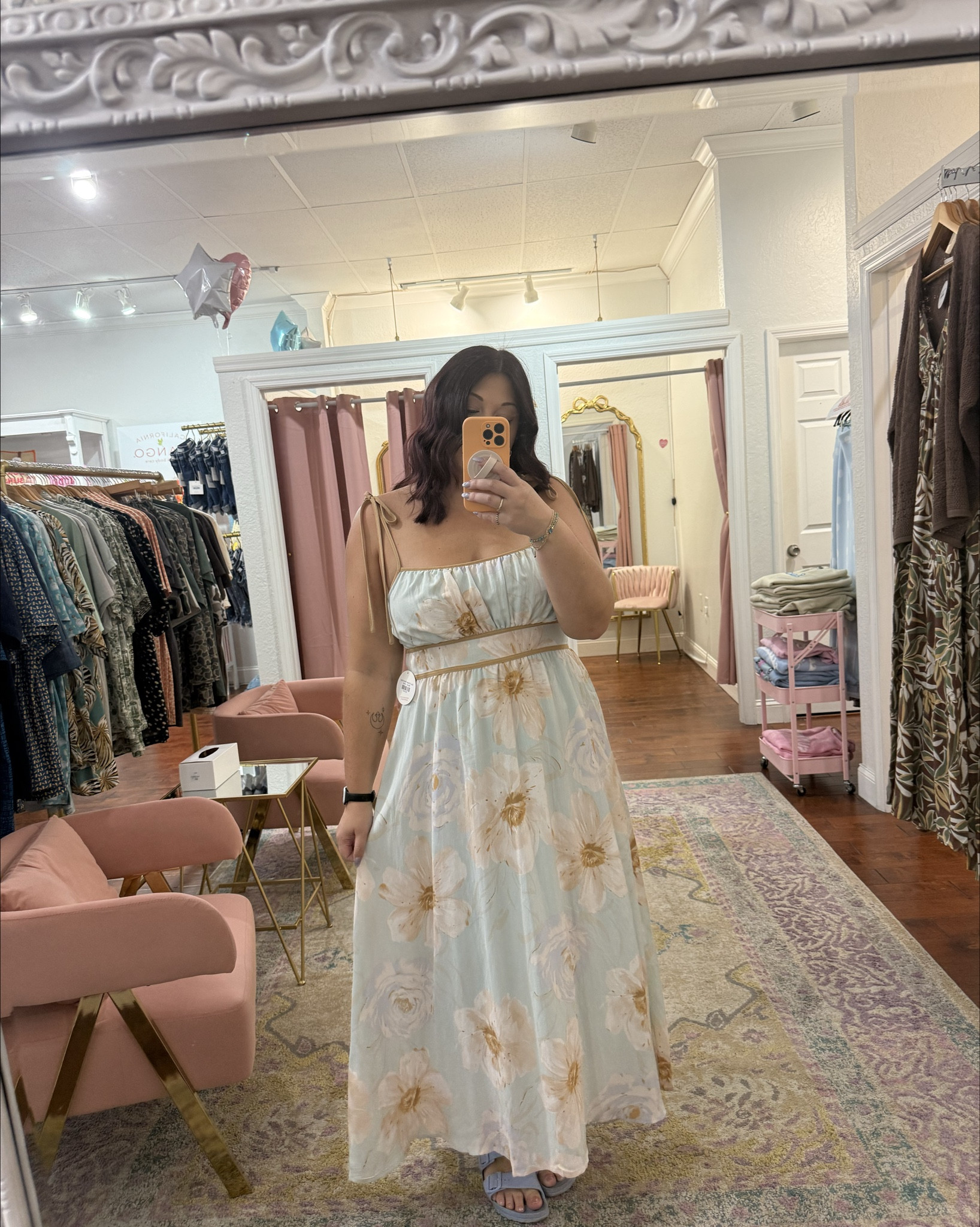 Soft, flowy, and made for sunshine ☀️🌸 This dreamy floral maxi is giving effortless elegance with the prettiest pastel tones. Perfect for brunch dates, spring weddings, or just feeling extra cute on a regular day 💐✨ Paired it with comfy slides for an easy, breezy look!

Wearing a size large in the dress.

#LTKootd #LTKMidsize #LTKMothersDay