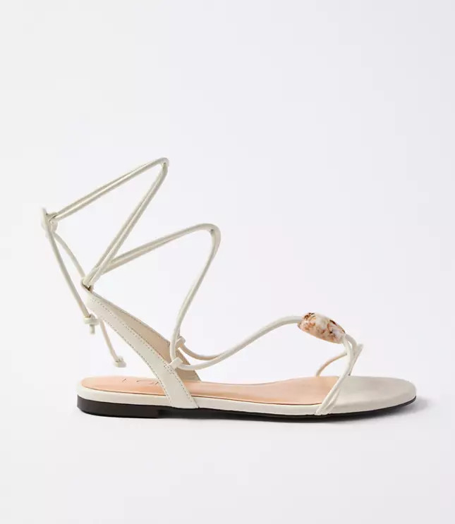 Resin Trim Lace Up Sandals | LOFT