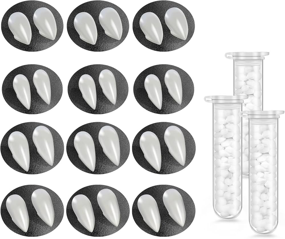 Vampire Fangs Cosplay Dentures Halloween-Pellets 12 Pairs Fake Teeth Props, Anime Party Dress Up ... | Amazon (US)