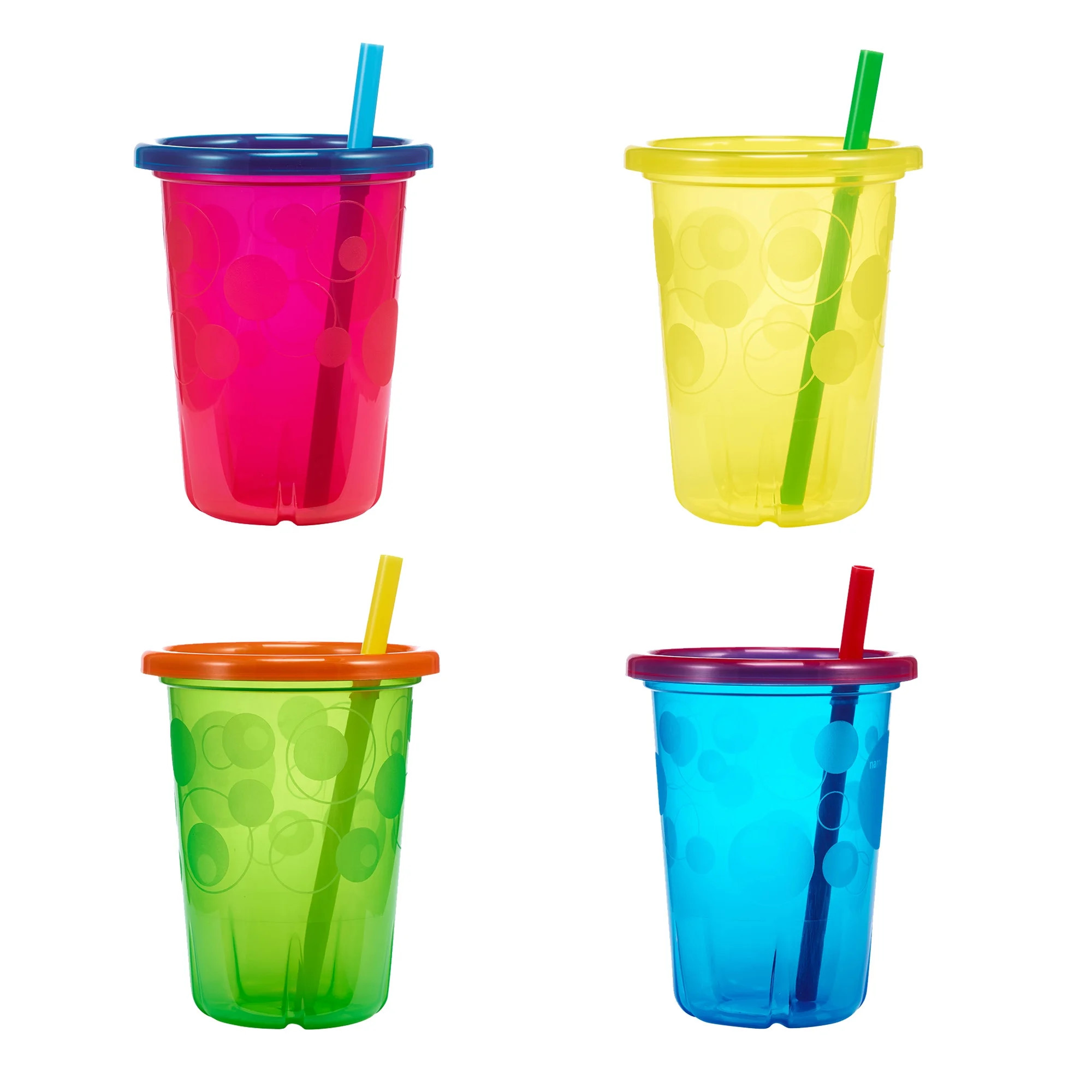 The First Years Take & Toss Spill-Proof Straw Cups With Snap on Lids, 18+ Months, 4 Pk | Walmart (US)
