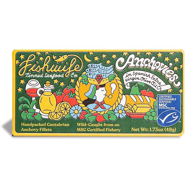 Fishwife Cantabrian Anchovies 1-Pack (1.73 Ounce) - MSC-Certified Sustainable Seafood, High Prote... | Amazon (US)