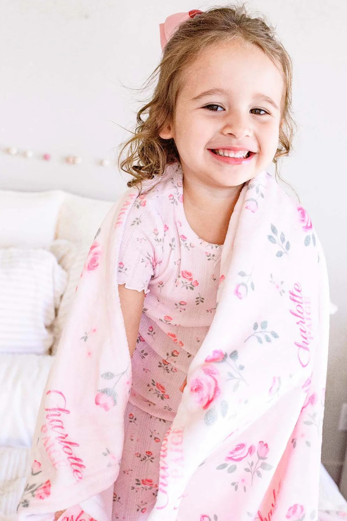 Personalized Kids' Blanket | Rose Garden | Caden Lane