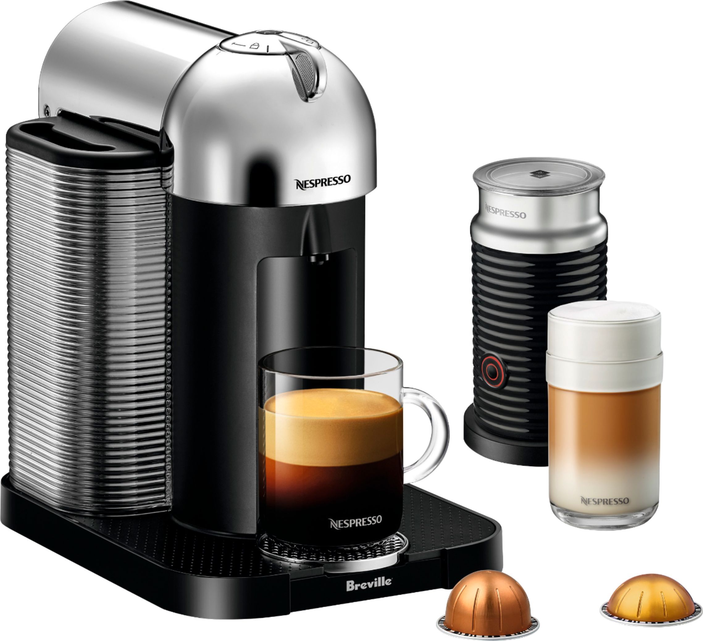 Nespresso Vertuo Chrome by Breville with Aeroccino3 Chrome BNV250CRO1BUC1 - Best Buy | Best Buy U.S.