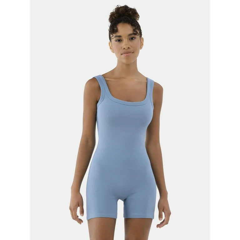 No Boundaries Cotton Rib Romper, Women's | Walmart (US)