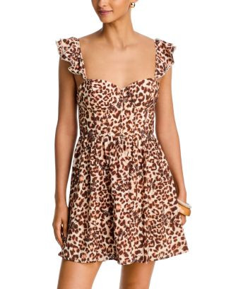AQUA Animal Print Eyelet Bustier Mini Dress - Exclusive | Bloomingdale's Women | Bloomingdale's (US)