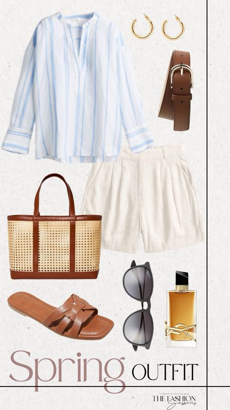 Spring Outfit | Striped Shirt | Linen Shorts | Spring Style |

#LTKSeasonal #LTKstyletip