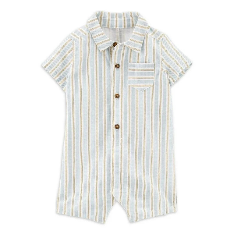 Carter's Child of Mine Baby Boy Striped Romper, Sizes 0M-24M - Walmart.com | Walmart (US)
