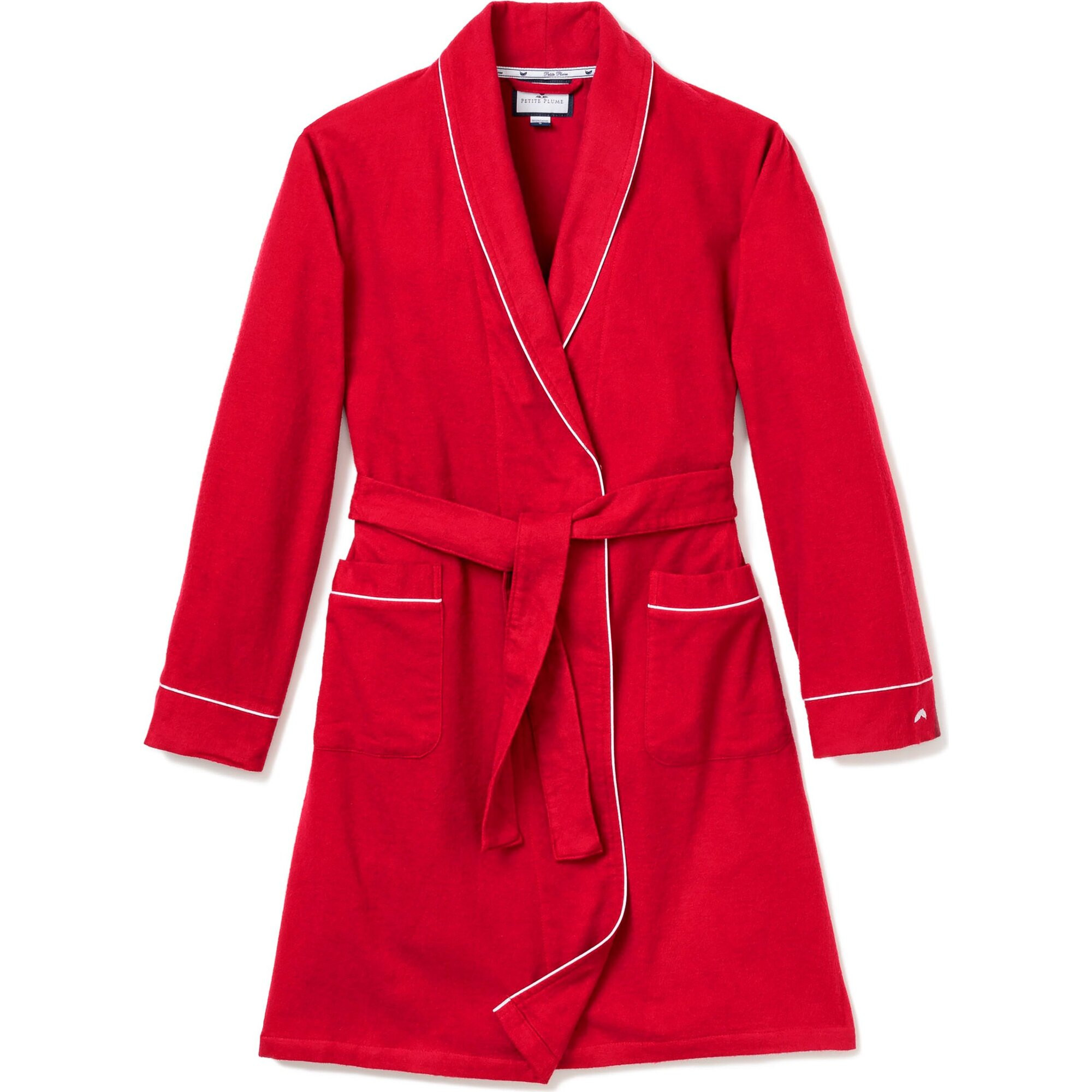 Women's Flannel Robe, Red | Maisonette