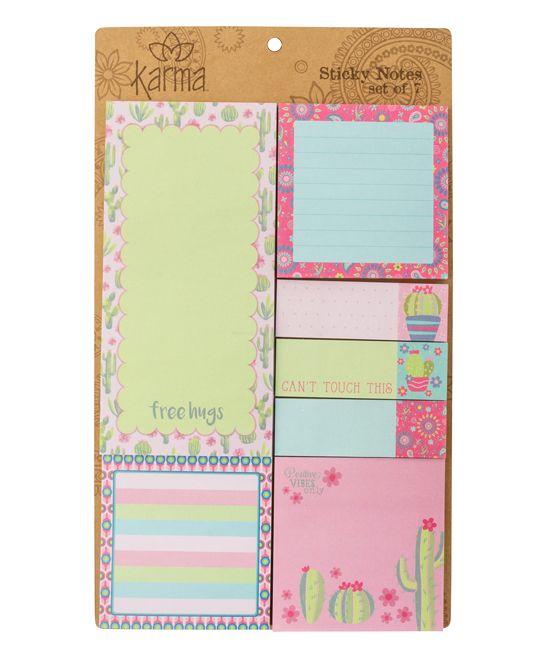 Karma Notepads and Notebooks Cactus - Cactus Sticky Note Set | Zulily