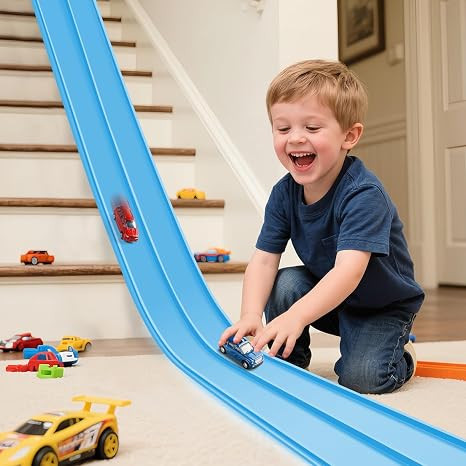 Flexible Race Track for Kids Flexible Car Track 15Ft Race Track Compatible with Diecast 1/64th Ca... | Amazon (US)