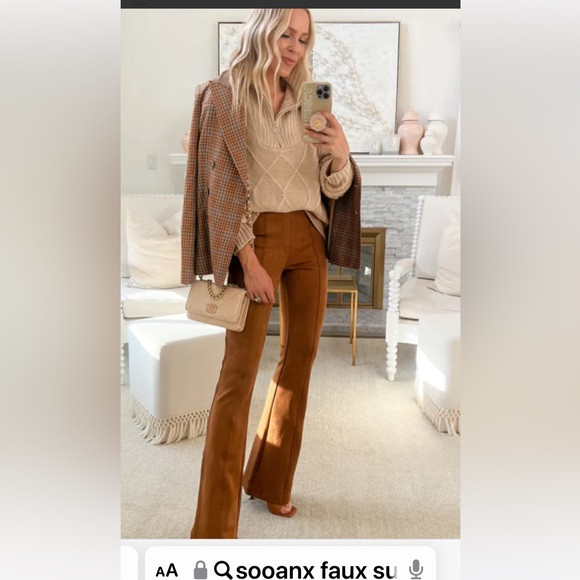 NWT SPANX faux suede flare  pants | Poshmark