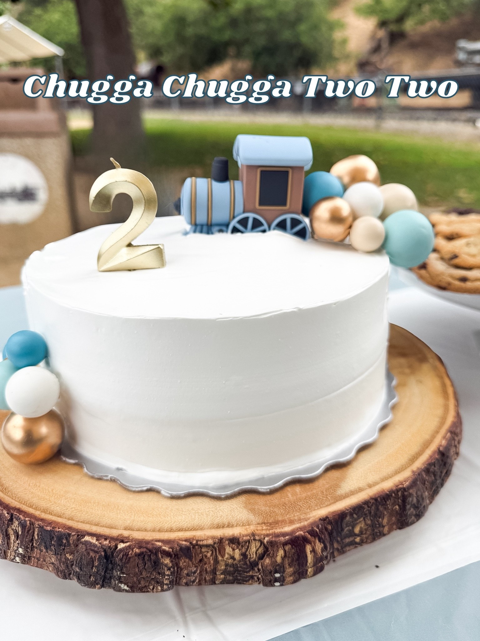 DIY Train Themed Birthday Party Cake 🎂 Our Chugga Chugga Two Two birthday cake was a hit! I ordered a regular white cake from my local grocery store and decorated it myself 🩵🚂

#LTKKids #LTKParties #LTKFamily